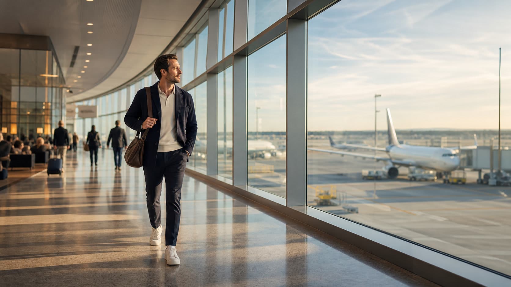 Traveler comparing flight options for an upcoming trip
