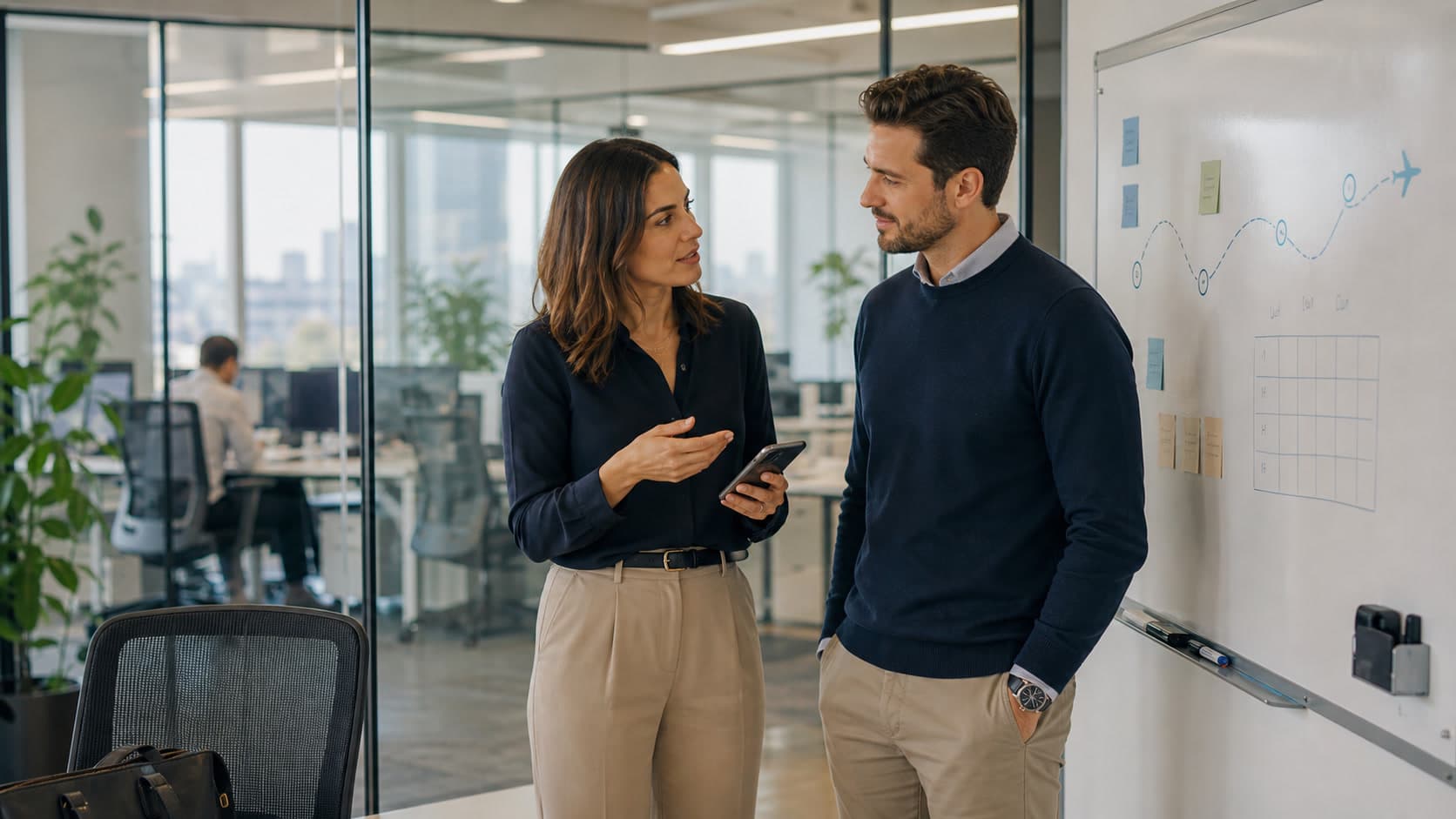 Travel manager reviewing company policy guidance in Destinflow